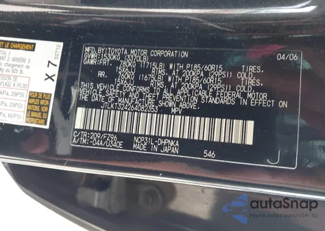 2006 Scion Xb z USA, uszkodzony, nr VIN JTLKT324264082353